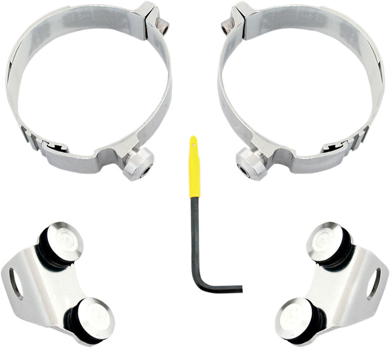 Memphis Shades Metric Mounting Hardware Kit for Fork Deflectors Mounting Kit Polished Wind Deflector Aluminium #MEK1980