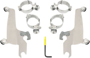 Memphis Shades Metric No-Tool Trigger-Lock Mount Kit for Sportshield for 2005-2009 SUZUKI Mounting Kit Polished Complete Windshield Aluminium