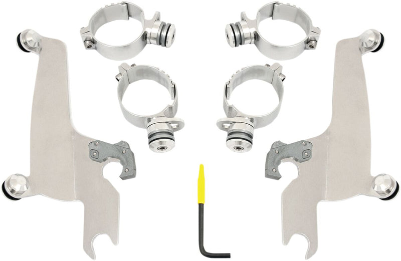 Memphis Shades Metric No-Tool Trigger-Lock Mount Kit for Sportshield for 2005-2009 SUZUKI Mounting Kit Polished Complete Windshield Aluminium #MEK1988