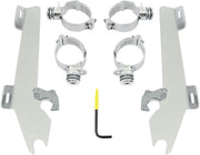 Memphis Shades Metric Windshield Trigger-Lock Complete Mount Kit for 2005-2009 SUZUKI Trigger Lock Mounting Kit Polished Aluminium