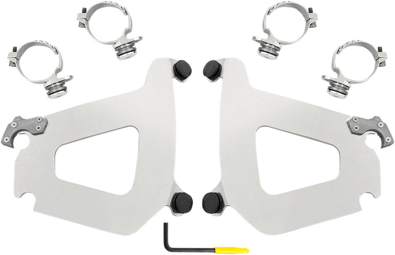 Memphis Shades Metric Bullet Fairing Mount Kit for 2008-2017 YAMAHA XV 1900 C Mounting Kit Polished Complete Aluminium #MEK2010
