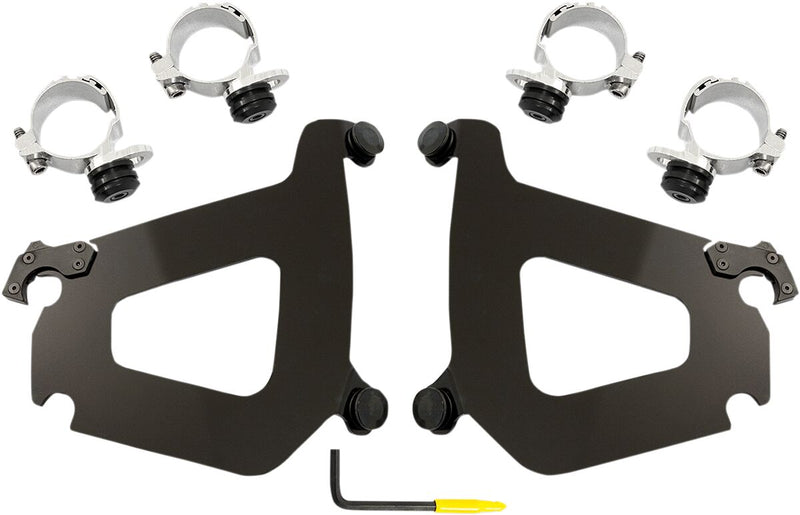 Memphis Shades Metric Bullet Fairing Mount Kit for 2008-2017 YAMAHA XV 1900 C Mounting Kit Black Complete Aluminium #MEB2010