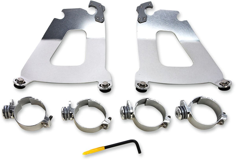 Memphis Shades Metric Bullet Fairing Mount Kit for 2002-2008 HONDA VTX 1800 Mounting Kit Polished Complete Aluminium