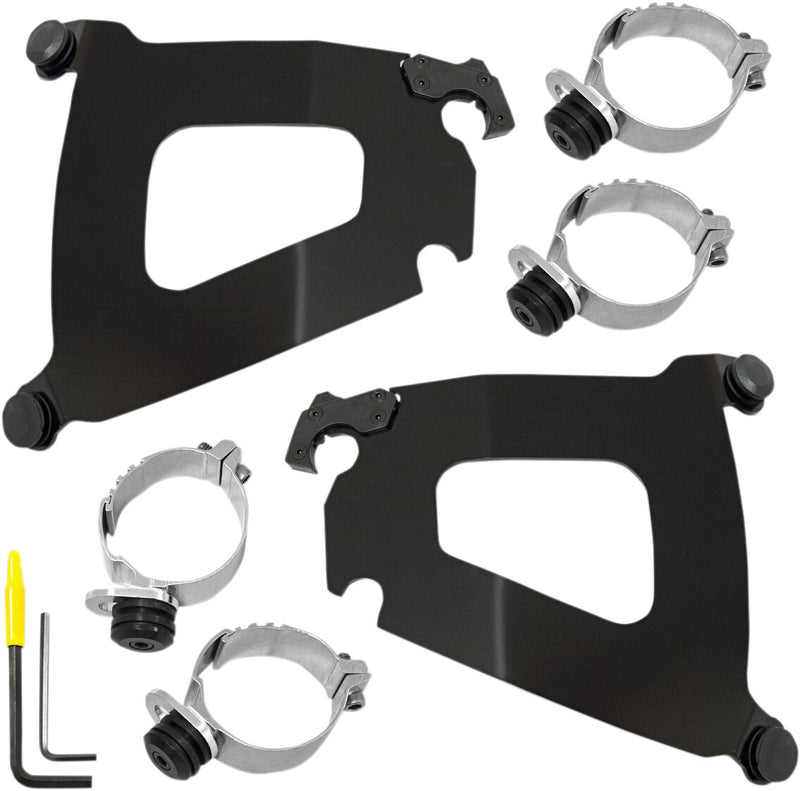 Memphis Shades Metric Bullet Fairing Mount Kit for 2002-2008 HONDA VTX 1800 Mounting Kit Black Complete Aluminium #MEB2012