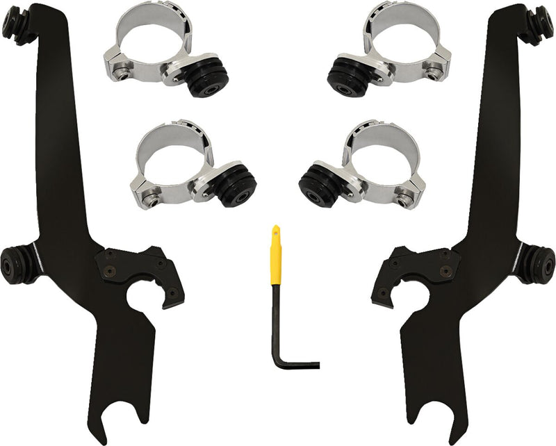 Memphis Shades Metric El Paso Sportshield Trigger Lock Mounting Kit for 2020-2024 HONDA CMX Black Windshield Aluminium Stainless Steel #MEB2069