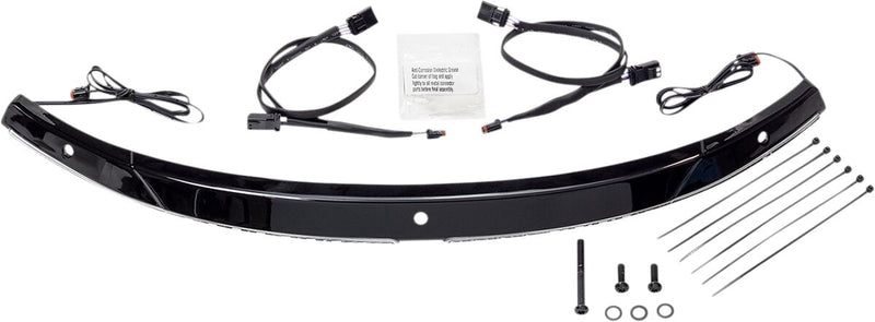 Ciro Steel Windshield Trim - Driving Light /  Sequential Turn Signals, Horizon, Kit for Harley-Davidson Touring & Trike 2014-2025