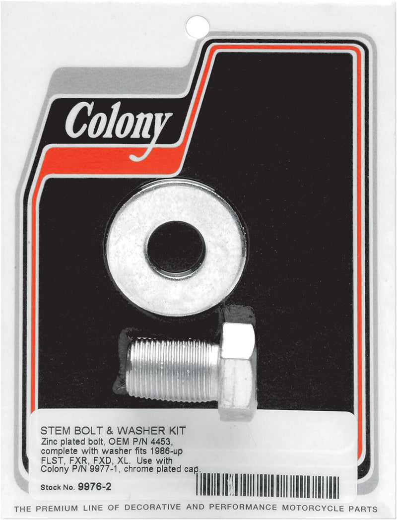 Colony Stem Bolt Kit - Bolt /  Washer for Harley-Davidson Softail, Sportster, Dyna & FXR 1986-2017
