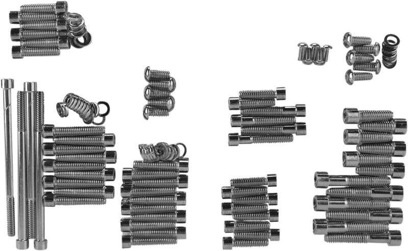 Drag Specialties Complete Motor Bolt Kit - Smooth /  Socket-Head, Steel - Black / Chrome for Harley-Davidson Softail & Dyna 2007-2015