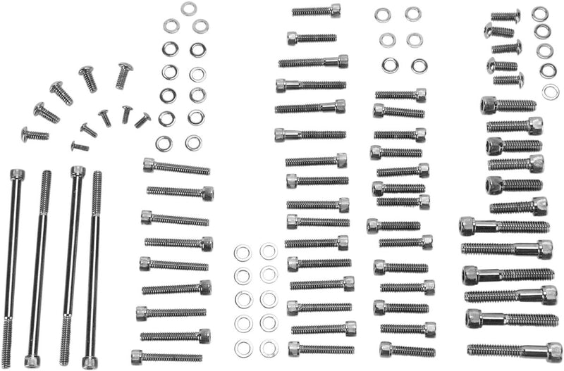 Drag Specialties Big Twin Black Chrome Knurled Motor Bolt Sets