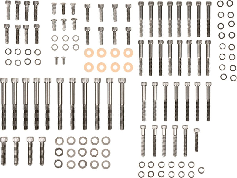 Drag Specialties XL Black Chrome Knurled Motor Bolt Sets for 2004-2022 Harley-Davidson Sportster Motorcycles