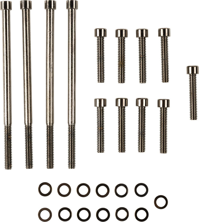 Drag Specialties Primary Cover Bolt Kit - Smooth /  Socket-Head, Steel - Black / Chrome for Harley-Davidson Touring & Trike 2003-2015