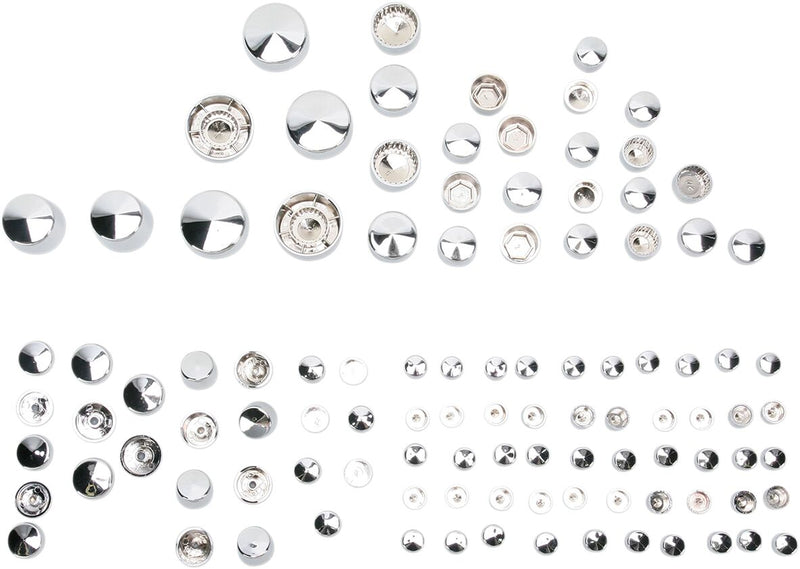 Drag Specialties Deluxe Engine Bolt Cover Kit - ABS, Bolt /  Engine - Chrome / Silver for Harley-Davidson 2008-2011