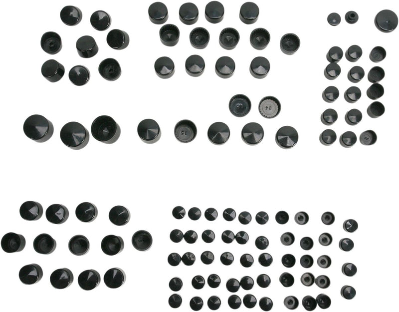 Drag Specialties Standard Engine Bolt Cover Kit - ABS, Bolt /  Engine - Black / Natural for Harley-Davidson Touring & Trike 2007-2016