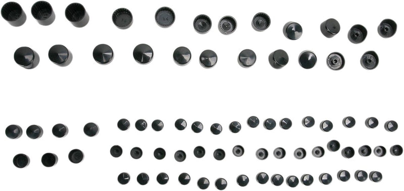 Drag Specialties Standard Engine Bolt Cover Kit - ABS, Bolt /  Engine - Black / Natural for Harley-Davidson Dyna 2006-2017