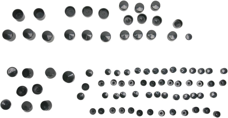 Drag Specialties Standard Engine Bolt Cover Kit - ABS, Bolt /  Engine - Black / Natural for Harley-Davidson Dyna 1999-2005