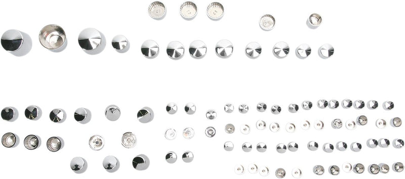 Drag Specialties Standard Engine Bolt Cover Kit - ABS, Bolt /  Engine - Chrome / Silver for Harley-Davidson Softail 2000-2006