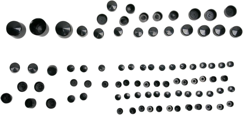 Drag Specialties Standard Engine Bolt Cover Kit - ABS, Bolt /  Engine - Black / Natural for Harley-Davidson Softail 2000-2006