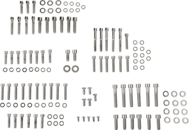 Drag Specialties Complete Motor Bolt Kit - Smooth /  Socket-Head, Steel - Chrome / Silver for Harley-Davidson Dyna 2006