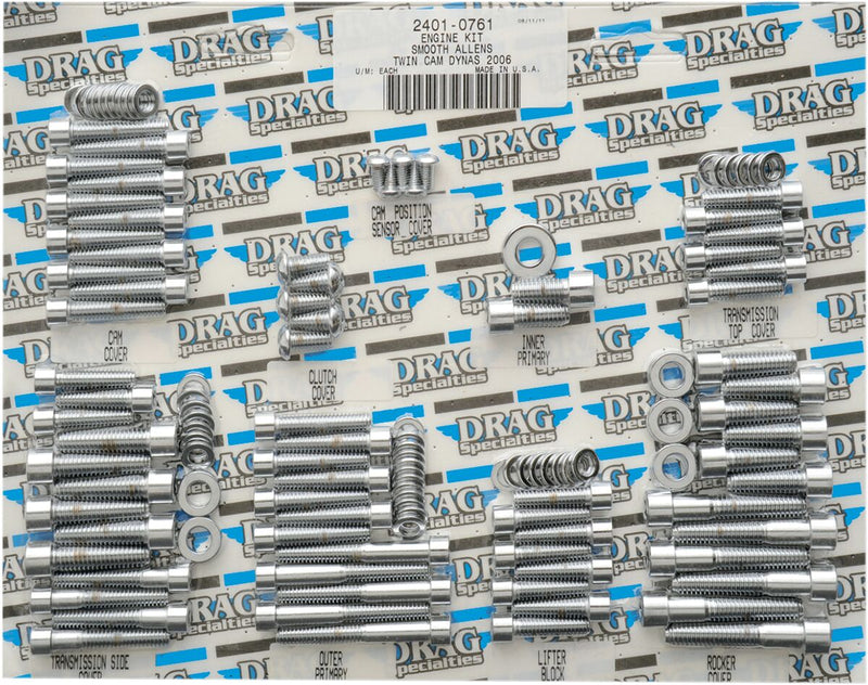 Drag Specialties Chrome Smooth Motor Bolt Set for 2006 Harley-Davidson Dyna Motorcycles