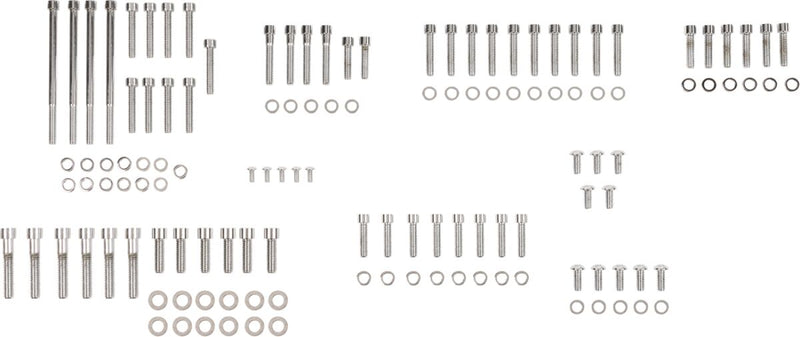Drag Specialties Complete Motor Bolt Kit - Smooth /  Socket-Head, Steel - Chrome / Silver for Harley-Davidson Softail & Dyna 2007-2015