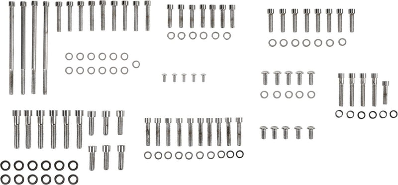 Drag Specialties Chrome Smooth Motor Bolt Set for 2007-2016 Harley-Davidson Touring and 2012-2016 Harley-Davidson Trike Motorcycles