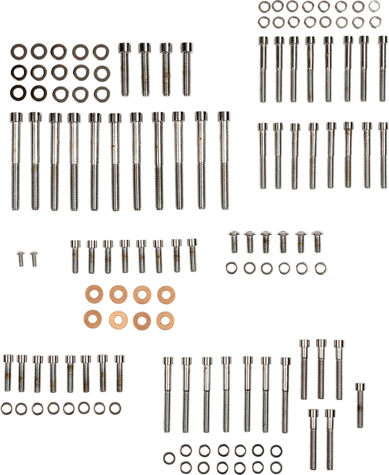 Drag Specialties Complete Motor Bolt Kit - Steel, Smooth /  Socket-Head - Chrome / Silver for Harley-Davidson Sportster 2004-2022