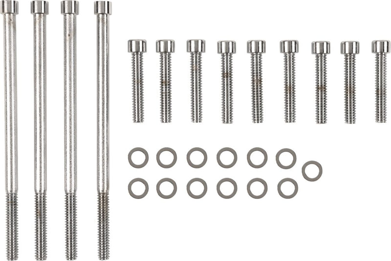 Drag Specialties Primary Cover Bolt Kit - Steel, Smooth /  Socket-Head - Chrome / Silver for Harley-Davidson Touring & Trike 2003-2015