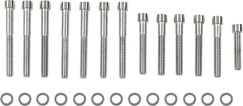 Drag Specialties Cam Cover Bolt Kit - Steel, Smooth /  Socket-Head - Chrome / Silver for Harley-Davidson Sportster 2004-2015