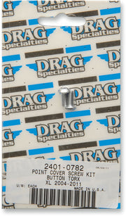 Drag Specialties Chrome Knurled Point Cover Bolt Set for 2004-2022 Harley-Davidson Sportster Motorcycles