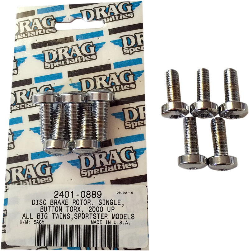Drag Specialties Disc Brake Hub Mounting Kit - Steel, Rotor, Cast Wheel - Chrome for Harley-Davidson Touring, Softail, Sportster & Dyna 1985-2017