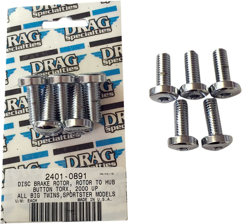 Drag Specialties Disc Brake Hub Mounting Kit - Cast Wheel, Rotor, Steel - Chrome for Harley-Davidson Touring, Softail, Sportster & Dyna 1985-2017