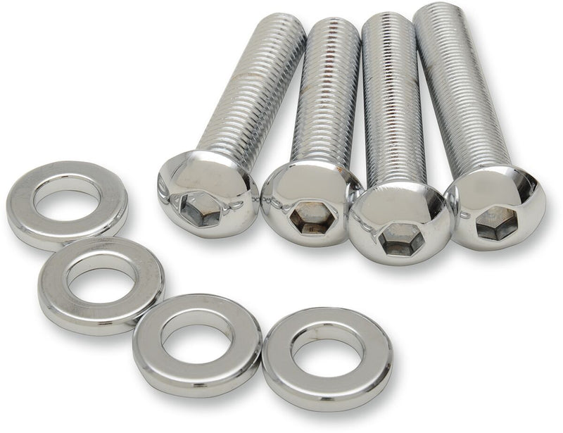 Drag Specialties Chrome Shock Mount Kit for 2004-2022 Harley-Davidson Sportster Motorcycles