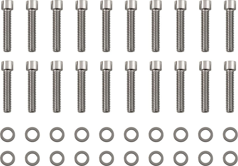Drag Specialties M-eight Bolt Kit - Smooth /  Socket-Head, Rocker Cover - Chrome / Silver for Harley-Davidson Touring, Softail, Dyna & Trike 2017-2024