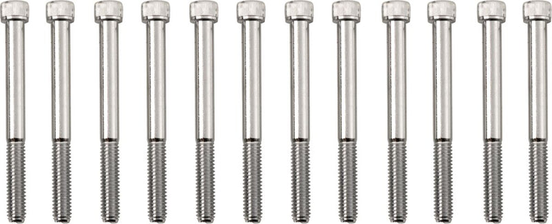 Drag Specialties M-eight Bolt Kit - Crankcase, Knurled /  Socket-Head - Chrome / Silver for Harley-Davidson Touring 2017-2024