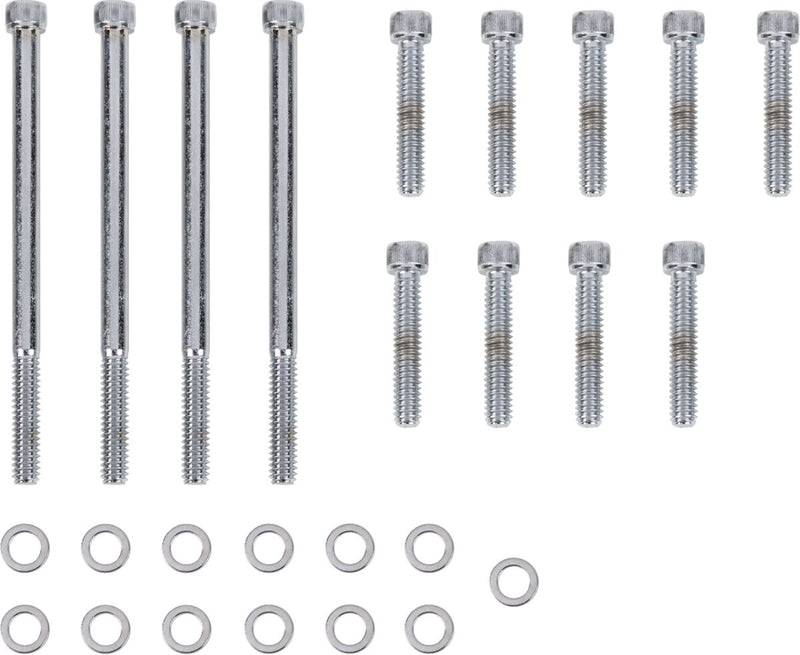 Drag Specialties M-eight Bolt Kit - Outer Primary, Knurled /  Socket-Head - Chrome / Silver for Harley-Davidson Touring 2017-2024