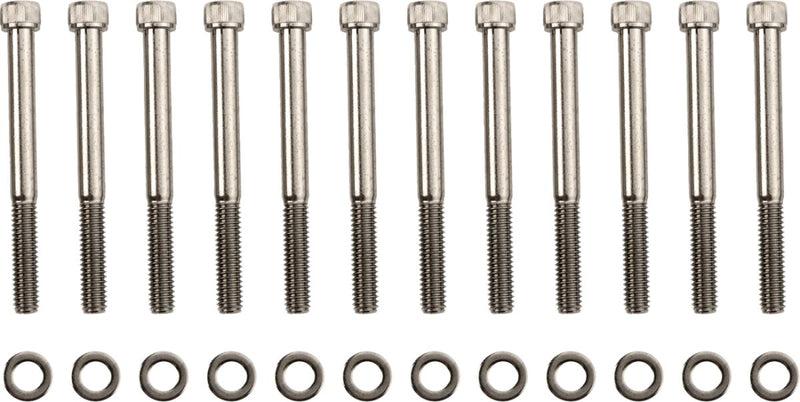 Drag Specialties M-eight Bolt Kit - Crankcase, Knurled /  Socket-Head - Black / Chrome for Harley-Davidson Touring & Trike 2017-2024