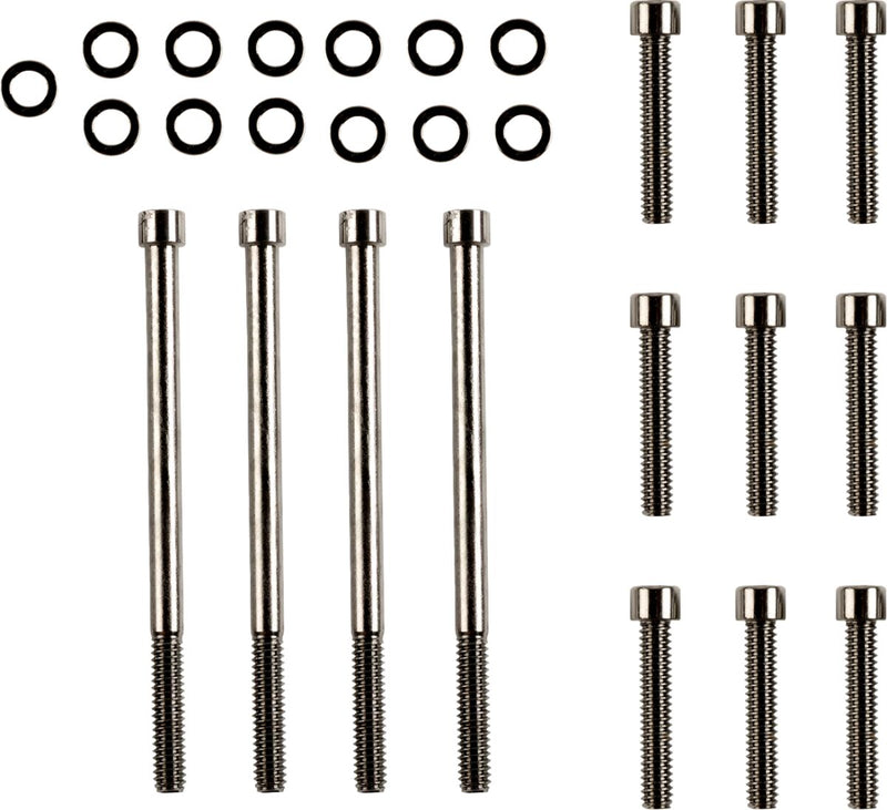 Drag Specialties M-eight Bolt Kit - Smooth /  Socket-Head, Outer Primary - Black / Chrome for Harley-Davidson Touring & Trike 2017-2024
