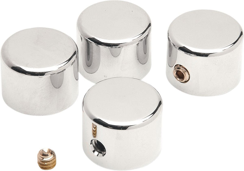 Drag Specialties Head Bolt Covers - 4 Pack, Steel - Chrome / Polished / Silver for Harley-Davidson Touring, Softail, Sportster & Dyna 1985-2021