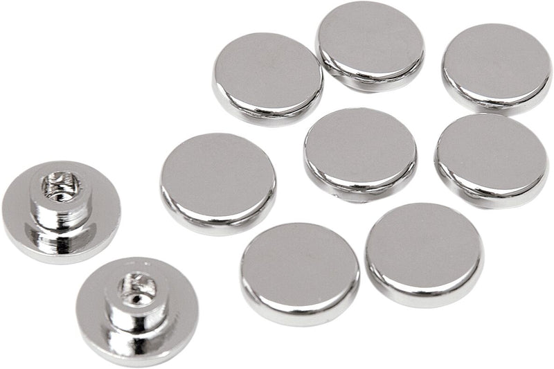 Drag Specialties Bolt Covers - Allen /  Buttonhead /  Standard, 10 Pack, Bolt /  Top Cover Only - Chrome / Silver