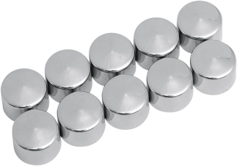 Drag Specialties Bolt Covers - ABS, 10 Pack, Hex /  Standard - Chrome / Silver