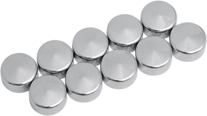 Drag Specialties Bolt Covers - Hex /  Standard, 10 Pack, ABS - Chrome / Silver