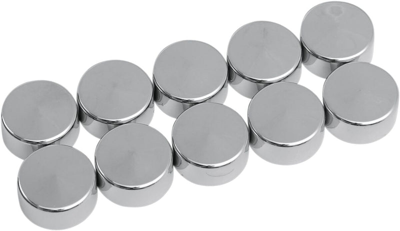 Drag Specialties Bolt Covers - Hex /  Standard, 10 Pack, ABS - Chrome / Silver