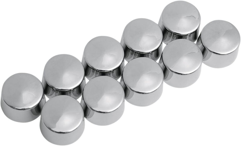 Drag Specialties Bolt Covers - ABS, 10 Pack, 12-Point /  Standard - Chrome / Silver
