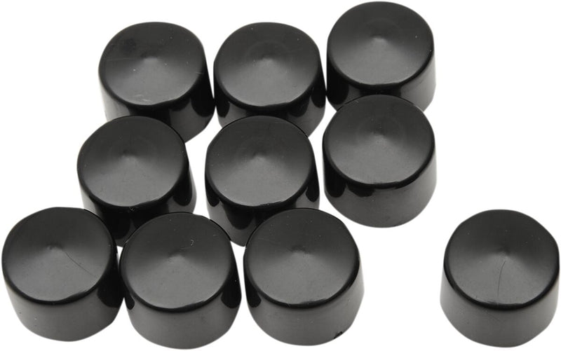 Drag Specialties Bolt Covers - Hex /  Standard, ABS, 10 Pack - Black / Matte