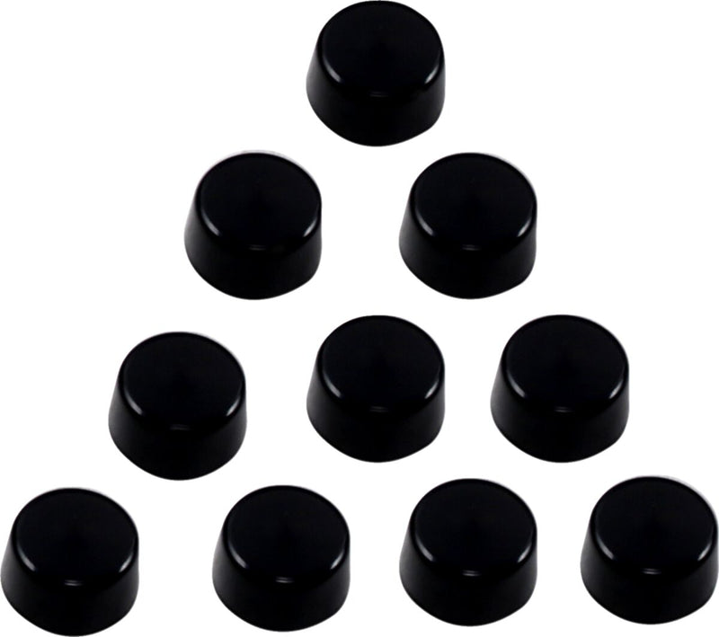 Drag Specialties Bolt Covers - ABS, 10 Pack, Hex /  Side Cut - Black / Matte