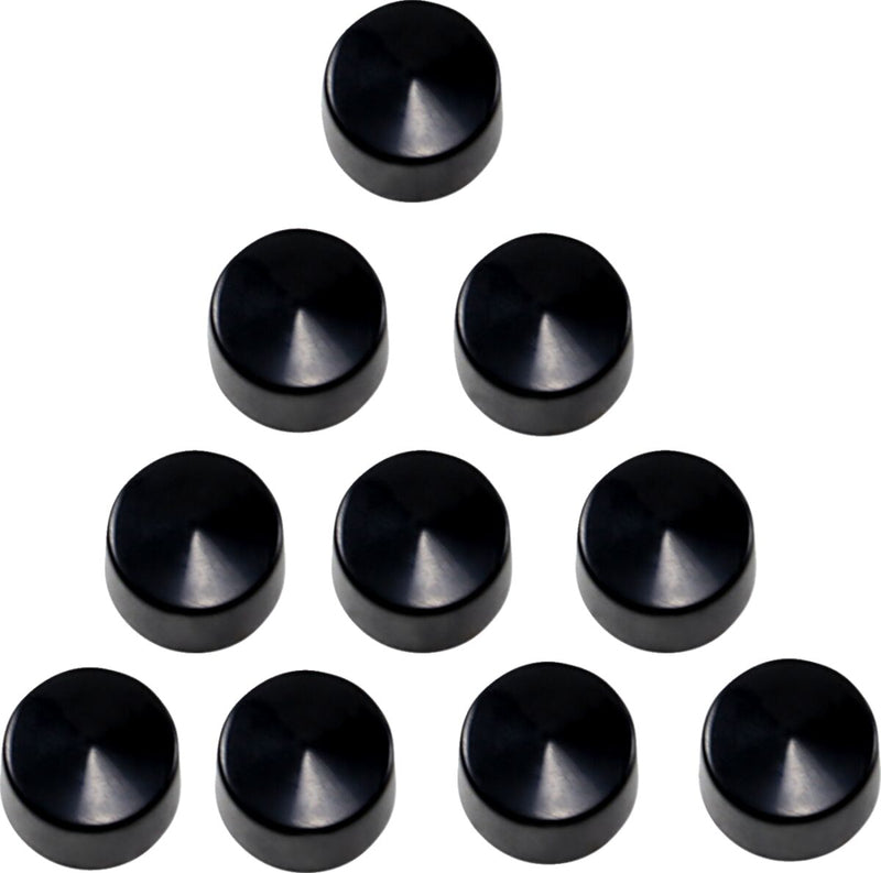 Drag Specialties Bolt Covers - 10 Pack, Allen /  Socket /  Standard, ABS - Black / Matte