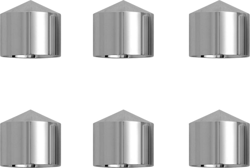 Ciro Rocker Box Bolt Caps - Steel, Peaked, Bolt /  Rocker Box - Chrome for Harley-Davidson Touring, Softail & Trike 1996-2017