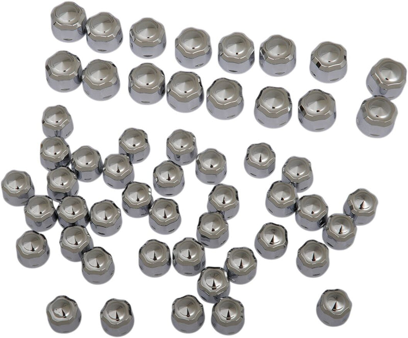 Ciro Engine Bolt Cover Caps - Bolt /  Cover /  Engine, Crown /  Diamond-Cut, Steel - Chrome for Harley-Davidson Touring, Softail, Dyna & Trike 2017-2026