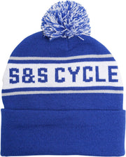 S&S Cycle Hat Beanie Knit Pom Pom One Size Casual Acrylic #510-0752