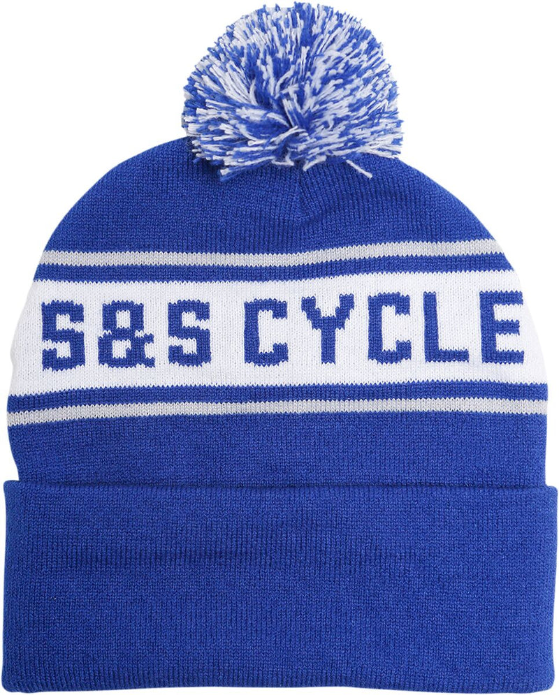 S&S Cycle Hat Beanie Knit Pom Pom One Size Casual Acrylic #510-0752